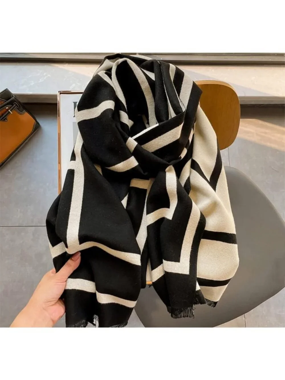 Cozy Cashmere Feel Scarf - Warm Large Soft Shawl Wrap for Women, Winter
